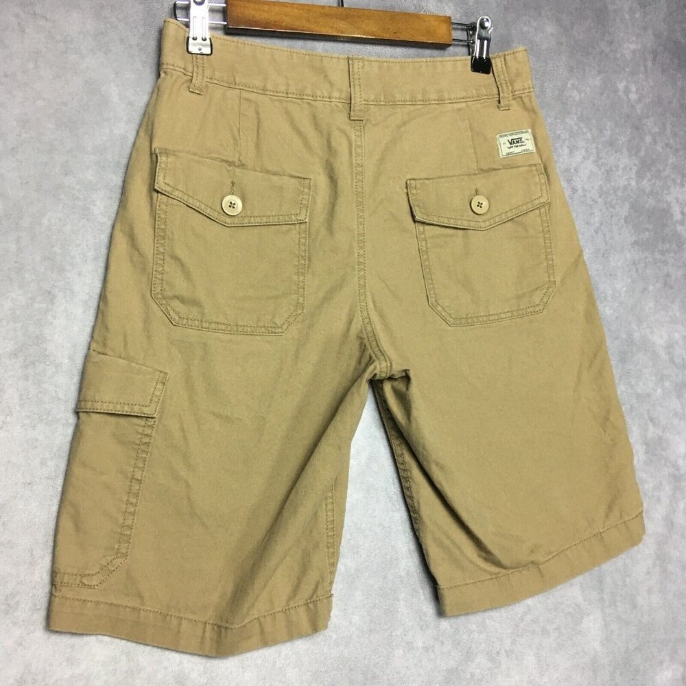 Vans Mens Cargo Shorts size 28 Brown Cotton Zip Fly Pockets‎